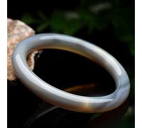 XUZWMAGZJ Bracciale per Donna, Jade Bangles, Natural Vintage Gray Agate Bangle Bracelet, Chinese Style Bracelet, Feng Shui Jewelry, for Mother to Girlfriend, with Jewelry Box,62-64mm,(58)