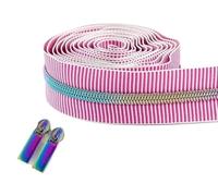 XUZWMAGZJ Cerniere in Nylon 1/2/4/5 Metri 5# Cerniere a Strisce Rotolo di Nastro for Borse da Cucito Zip a Spirale al Metro Accessori for Indumenti Fai da Te(Pink,4m)