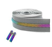 XUZWMAGZJ Cerniere in Nylon 1/2/4/5 Metri 5# Cerniere a Strisce Rotolo di Nastro for Borse da Cucito Zip a Spirale al Metro Accessori for Indumenti Fai da Te(Black,5m)