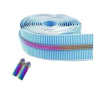 XUZWMAGZJ Cerniere in Nylon 1/2/4/5 Metri 5# Cerniere a Strisce Rotolo di Nastro for Borse da Cucito Zip a Spirale al Metro Accessori for Indumenti Fai da Te(Blue,5m)