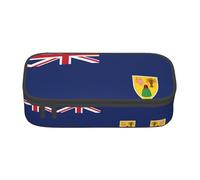 XVBCDFG Astuccio con stampa bandiera delle Isole Turks e Caicos, astuccio per matite e matite, grande capacità, perfetto per lavoro e viaggio, Come nella foto, Taglia unica, Astuccio