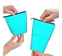 XVBCDFG Astuccio con stampa blu foglia di tè, astuccio autoportante, astuccio telescopico per cancelleria, astuccio per matite in piedi con cerniera, Come mostrato, Taglia unica, Astuccio per matite