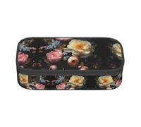 XVBCDFG Astuccio per matite con 4 bellissimi fiori stampati, penne artistiche, scatola per pennarelli, grande capacità, perfetto per lavoro e viaggio, Come nella foto, Taglia unica, Astuccio