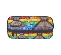 XVBCDFG Astuccio per matite con bandiera arcobaleno sulla parete, astuccio per matite e penne, grande capacità, perfetto per lavoro e viaggio, Come nella foto, Taglia unica, Astuccio