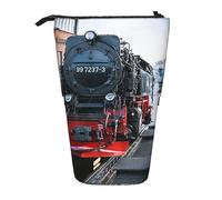 XVBCDFG Astuccio per matite con disegno di treno, resistente, con supporto verticale, da viaggio, per ufficio, lavoro, Come mostrato, Taglia unica, Zaino per la scuola