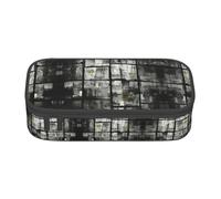 XVBCDFG Astuccio per matite con stampa a mosaico nero con ombre, penne artistiche, grande capacità, perfetto per lavoro e viaggio, Come nella foto, Taglia unica, Astuccio