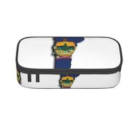 XVBCDFG Astuccio per matite con stampa della mappa dello stato del Vermont, penne artistiche, grande capacità, perfetto per lavoro e viaggio, Come nella foto, Taglia unica, Astuccio