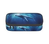 XVBCDFG Astuccio per matite con stampa di balene e mammiferi oceanici, penne artistiche, grande capacità, perfetto per lavoro e viaggio, Come nella foto, Taglia unica, Astuccio