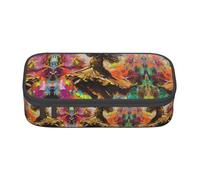 XVBCDFG Astuccio per matite con stampa di danza con musica, penne artistiche, matite e pennarelli, grande capacità, perfetto per lavoro e viaggio, Come nella foto, Taglia unica, Astuccio