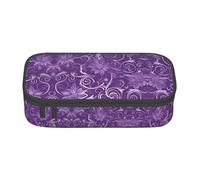 XVBCDFG Astuccio per matite con stampa di edera con vortici floreali, grande capacità, organizer per cancelleria estetica con cerniera, Come nella foto, Taglia unica, Astuccio