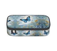 XVBCDFG Astuccio per matite con stampa di farfalle e nuvole, grande capacità, organizer per cancelleria estetica con cerniera, Come nella foto, Taglia unica, Astuccio
