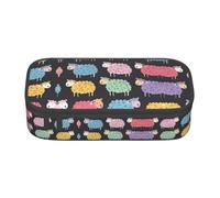 XVBCDFG Astuccio per matite con stampa di pecore colorate e carino, astuccio per penne artistiche, grande capacità, perfetto per lavoro e viaggio, Come nella foto, Taglia unica, Astuccio
