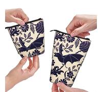 XVBCDFG Astuccio per matite con stampa di pipistrelli e fiori, astuccio telescopico per penne, astuccio con cerniera, Come mostrato, Taglia unica, Astuccio per matite