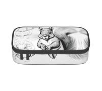 XVBCDFG Astuccio per matite con stampa di scoiattolo in stile cartone animato, penne artistiche, grande capacità, perfetto per lavoro e viaggio, Come nella foto, Taglia unica, Astuccio