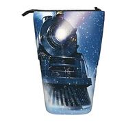 XVBCDFG Astuccio per matite invernale con treno e neve, per Natale, neve, treno, resistente, da viaggio, per lavoro, ufficio, Come mostrato, Taglia unica, Zaino per la scuola