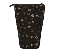 XVBCDFG Astuccio portamatite con stampa di impronte di cuccioli, astuccio telescopico per cancelleria, astuccio per matite in piedi con cerniera, Come mostrato, Taglia unica, Astuccio per matite