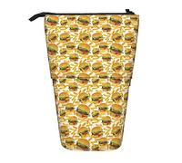 XVBCDFG Astuccio Telescopico Astucci Portapastelli con Hamburger e Patatine Fritte, Astuccio Telescopico per Cancelleria, Portapenne con Cerniera, Come Mostrato, Taglia Unica, Zaino per la Scuola
