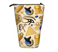 XVBCDFG Astuccio telescopico con simboli dell'Egitto, astuccio telescopico per penne e matite, con cerniera, Come mostrato, Taglia unica, Zaino per la scuola