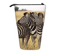XVBCDFG Astuccio telescopico con stampa Morning Glory viola, astuccio per cancelleria, portapenne telescopico, portapenne pop up, per ufficio, lavoro, vacanze, regalo, Zebre in Sudafrica, Taglia