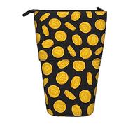 XVBCDFG Astuccio telescopico dorato con Bitcoin, astuccio per cancelleria, portapenne, astuccio con cerniera, Come mostrato, Taglia unica, Zaino per la scuola