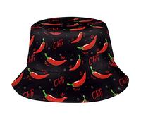 XVBCDFG Cappello sveglio del pomodoro del secchio del pescatore del cappello del sole di viaggio della spiaggia del cappello all'aperto per gli uomini, Peperoncino carino, Etichettalia unica