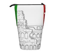 XVBCDFG Colosseo Romano Bandiera Italiana Stampato Matita Astuccio Portapenne Astuccio Telescopico Borsa Portamatite In Piedi Trucco Borsa Organizzatore Cosmetici Borsa Box Unisex, Come mostrato,