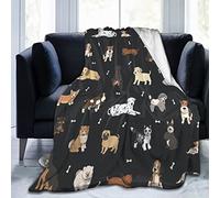 XVBCDFG Coperta in pile di flanella con cucciolo di cane con disegni di cartoni animati, coperta per divano, coperta personalizzata per adulti e bambini, per famiglia, 203 x 152 cm