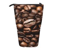 XVBCDFG Divertente astuccio per matite con stampa di chicchi di caffè tostato, retrattile, organizer portapenne, borsa per cosmetici, per ufficio, adolescenti, regalo per le vacanze, Come mostrato,