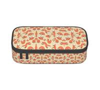 XVBCDFG Molte volpi stampa astuccio astuccio grande capacità penna sacchetto, estetica cancelleria organizzatore con cerniera, Come nella foto, Taglia unica, Astuccio