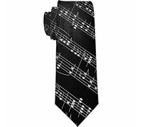 XVBCDFG Music Bars Cravatte Note musicali Cravatta da uomo d'affari per marito padre San Valentino Festa del papà Regalo Bianco Nero, Come nella foto, Taglia unica