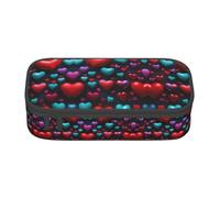 XVBCDFG Romantico astuccio rosso con stampa a cuore per penne artistiche, scatola per pennarelli, grande capacità, perfetto per lavoro e viaggio, Come nella foto, Taglia unica, Astuccio