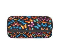 XVBCDFG Sacchetto della penna di grande capacità della borsa della matita della stampa della farfalla variopinta, organizzatore estetico della cancelleria con la chiusura lampo, Come nella foto,