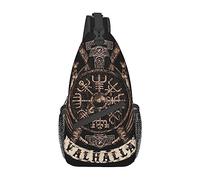 XVBCDFG Viking VegvisirCrossbody Bag Sling Shoulder Backpack per uomo donna teschio unisex piccolo zaino da trekking durevole zaino da trekking, Come mostrato, Taglia unica