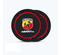 XVBFSC 2 Pezzi Sottobicchieri per Auto per Abarth 500 500L 500X Bravo 2022, Tappetino Portabicchieri Rimovibili Sottobicchieri Accessori Interni Auto,Red