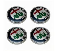 XVBFSC 4 Pezzi Coprimozzo Auto per Alfa Romeo Mito 147 156 159 166 60mm, Copricerchi Centrale Coprimozzi Copri Badge Coprimozzo Ruota Centrale,D