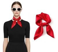 Xvbhaq Sciarpa di Seta Donna Monocromo Bandana Unisex 70x70cm - Versatile Sciarpa per il Collo Foulard Fascia per la Testa Fazzoletto Elegante per Uomini e Donne, Colore: rosso, 70*70