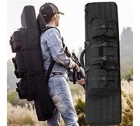 XVBVS Doppia Custodia Lunga per Fucili, Borsa Morbida per Fucili Zaino per Fucili da Caccia, Borsa Tattica per Fucili Custodia per Il Trasporto di Armi da Fuoco con Custodia per Pistola-Black|| 118cm
