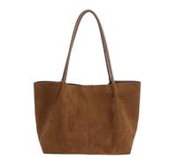 XVDRFSD Borsa Scamosciata Donna Borsa a tracolla da donna in finta pelle scamosciata Borsa morbida retrò di lusso Designer Trend Borse femminili ad alta capacità(Brown)