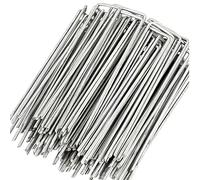 XVDRFSD Picchetti per Telo Pacciamatura Mucchio di Terreno Pesante 50-100 Pezzi 10-15CM Graffette da Giardino zincate Paesaggio U Palo Decorazione Esterna Weed Barrie(100pcs,10X4CM)