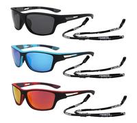 XVHOAB 3Pcs Polarized Sunglasses for Men 3 Color Unisex PC Cycling Sunglasses with Rope Non-Slip Lightweight Impact-Resistant Sports AccessoriesPolarized for Men