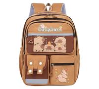 XVHOAB Backpack da 1 pc Capybara per ragazze Wawaii Capybara Backpack di capacità di capacità di cartone animato per adolescenti per ragazze che vanno fuori viaggio