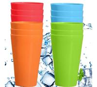 XVHOAB Grandi bicchieri di plastica, 12 pezzi da 450 ml/15 once di bicchiere di plastica senza grazia, tappeti di senza grazia, lavastoviglie in modo sicuro tumbler di grandi dimensioni, multi