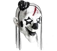 XVHOAB Maschera horror di Halloween Maschera per clown Full Face fresca Spooky Party in bianco e nero Clown Cosplay Spoof Horror Masquerade Performance Show Dress Up Props ..