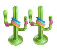 XVHOAB Pool Party Games, 2PCS PVC Inflatable Cactus with 8 Inflatable Rings And 1 Air Pump for Summer Pool Beach Party SuppliesInflatable Cactus