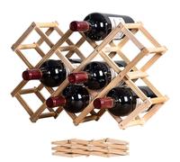 XVHOAB Portabottiglie in legno Portali pieghevoli per 10 bottiglie Giacchette moderne a livello indipendente Stuffa di supporto per supporto per bottiglia robusto per armadio da tavolo