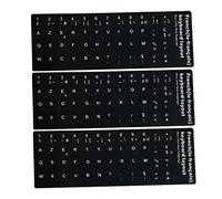 XVHOAB Sostituzione della Tastiera Sostituzione Non Trasparente Francese con Sfondo Nero su Lettere Bianche per Laptop Desktop 3pcs ..