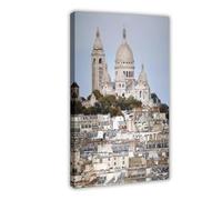 XVHOGAS Poster su tela con stampa panoramica della Basilica del Sacro Cuore di Parigi, decorazione per camera da letto, ufficio, camera da letto, regalo, 60 x 90 cm