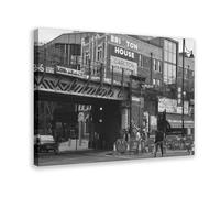 XVHOGAS Poster su tela con strade bianche e nere di Bressanone, Londra, decorazione per camera da letto, ufficio, camera da letto, regalo, 50 x 75 cm