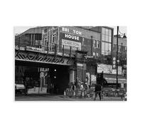 XVHOGAS Poster su tela con strade bianche e nere di Bressanone, Londra, decorazione per camera da letto, ufficio, camera da letto, regalo, 50 x 75 cm