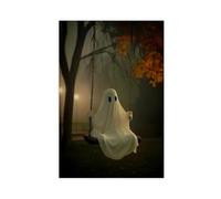 XVHOGAS Poster su tela, motivo: fantasma su un'altalena retrò, decorazione per camera da letto, ufficio, camera da letto, regalo, 60 x 90 cm